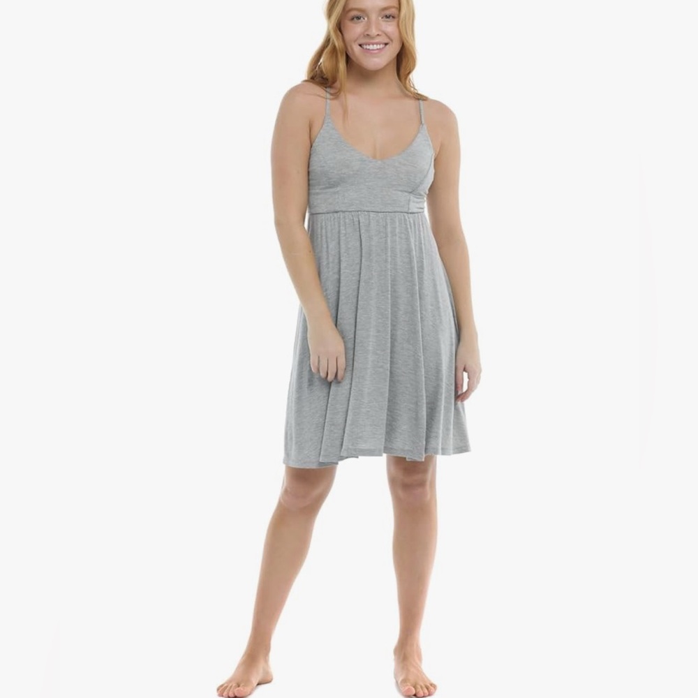 NEW Gray Super Soft Body Glove Swimsuit Coverup Ivy Dress Swimwear L